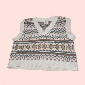 Hippie Rose Patterned Knit Sweater Vest